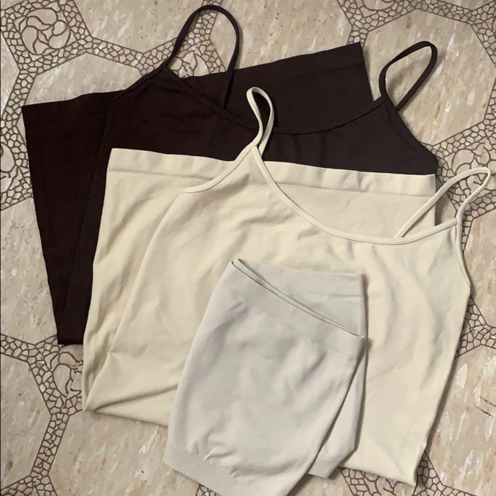 3/$30 Nude & brown basics bandeau & camisole OS